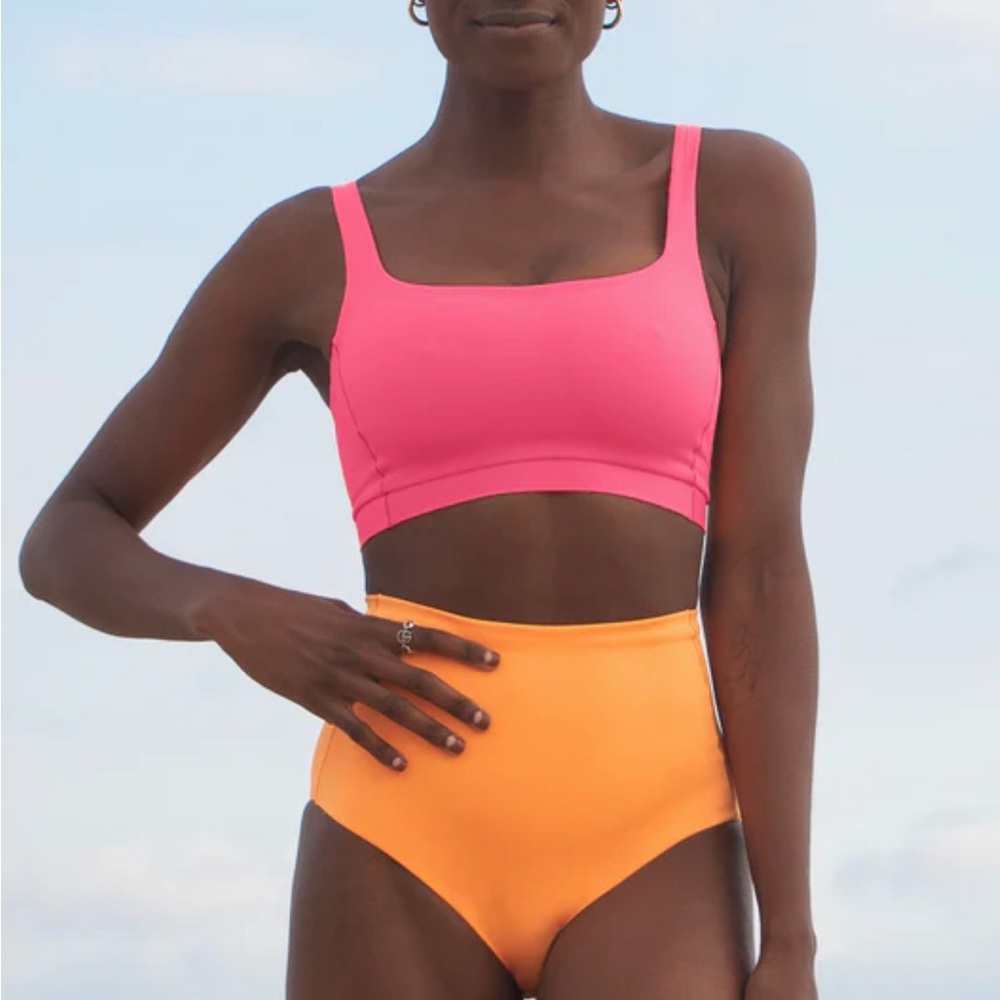 Left On Friday Orange high waisted Bikini Bottoms